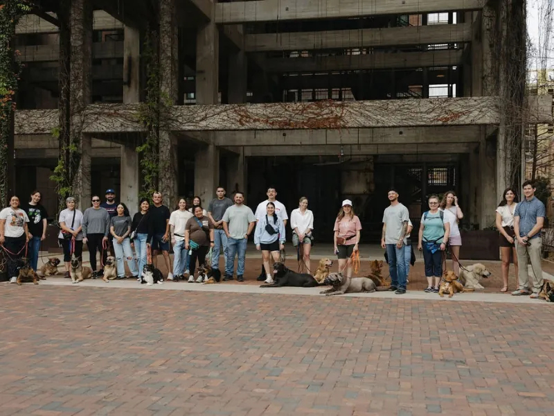 Ivy League Canine Academy families and their trained dogs gathered in San Antonio